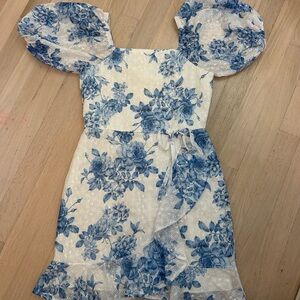 Rare Editions Blue Floral Kids Dress